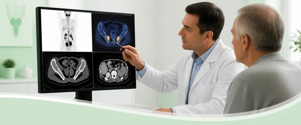 نمای توضیحی درباره بالا رفتن PSA پس از درمان چه ارتباطی با اسکن دارد